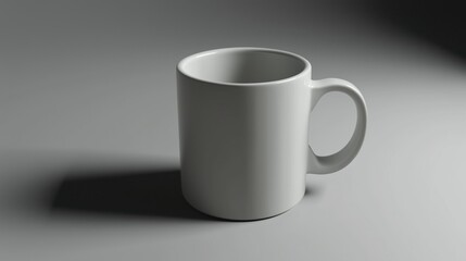 Obraz premium A Close up of a White Coffee Mug on a Gray Surface - Generative AI