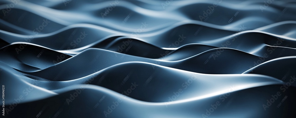 Poster abstract blue wavy background creating smooth shapes with highlights