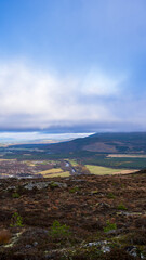 Overlooking Aviemore and surroundings from a hilltop in Scotland, UK, captured on 2024-11-03.