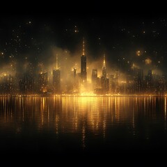 Fototapeta premium Urban silhouette against stunning nighttime backdrop photos