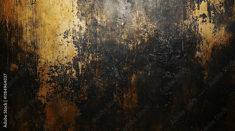 Poster Dark and gold textured background creating dramatic effect