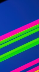 Fototapeta premium Colorful neon stripes on blue background - modern abstract design