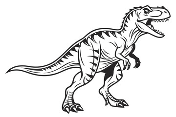 A black color line art vector of a dangerous sardonyx dinosaur with a white background