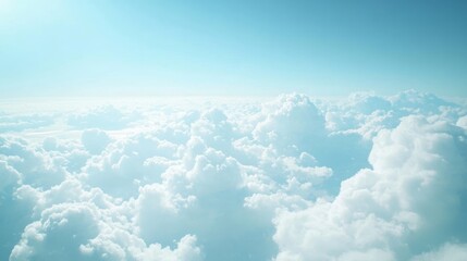 Fototapeta premium Plane windows with blue sky view. Vector realistic illustration of sun light and cloudscape seen through glass from aircraft cabin, passenger flight, vacation travel, tourism banner background design