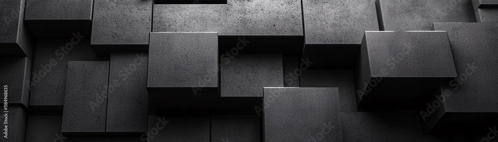 Poster Abstract background featuring interlocking black cubes forming intricate pattern