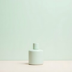 Graceful Elegance A Delicate Perfume Bottle on Serene Pastel