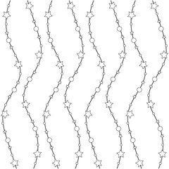 curtain with stars and circles. vector graphics