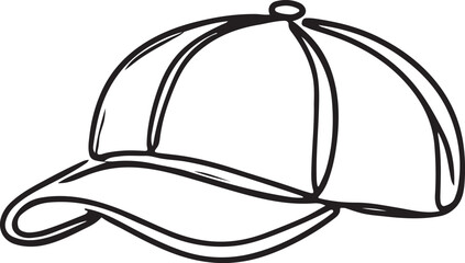 Cap Icon in Line Art – Minimalist Vector Illustration