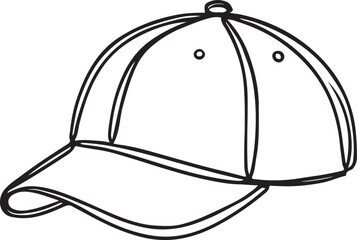 Cap Icon in Line Art – Minimalist Vector Illustration