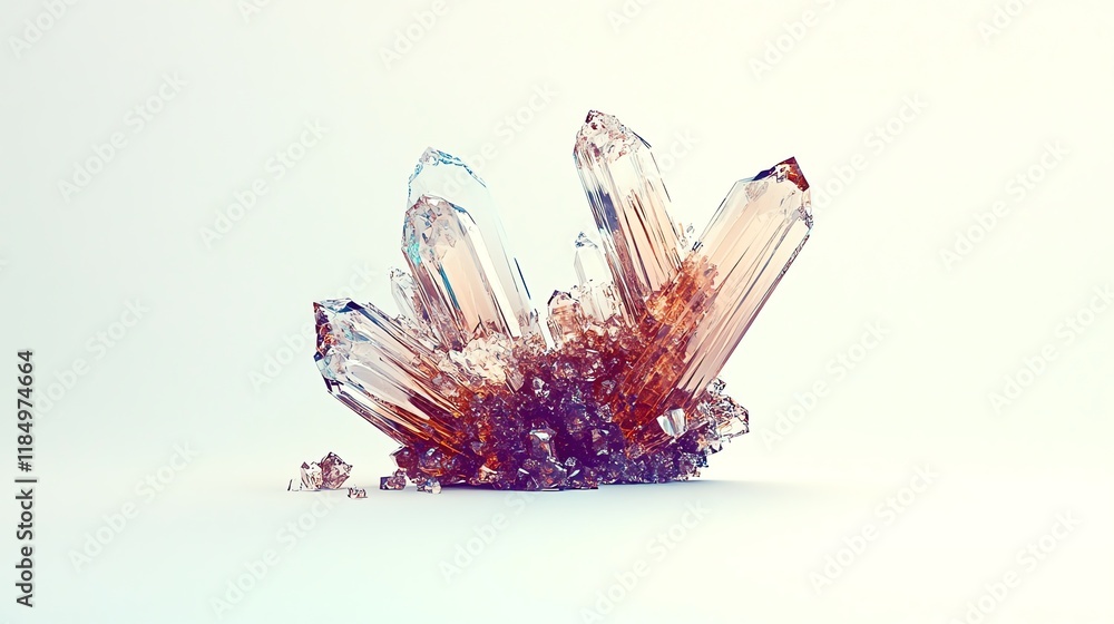 Poster a cluster of crystalline structures with a shimmering appearance.