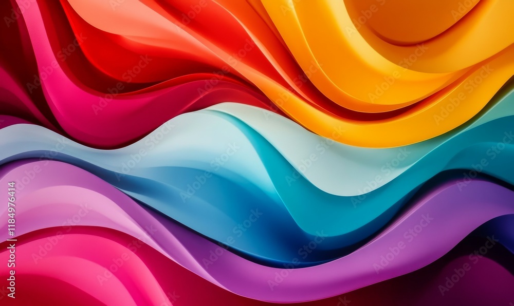 Poster vibrant blend of hues with abstract flowing patterns