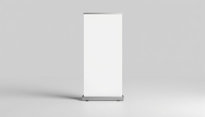 Roll-up banner mockup with shadow on light neutral background
