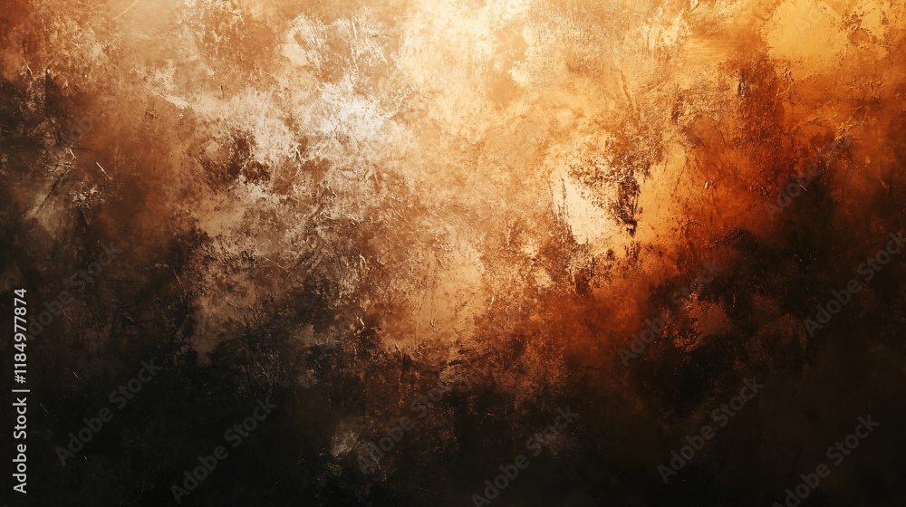 Poster abstract orange and black textured background creating dramatic effect