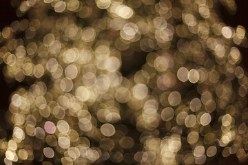 Blurred Christmas lights in the night.