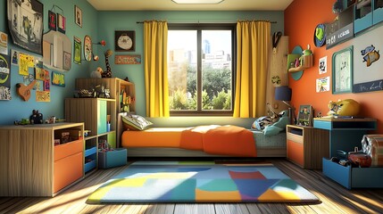Contemporary bedroom decor with a plush headboard and decorative pillows image