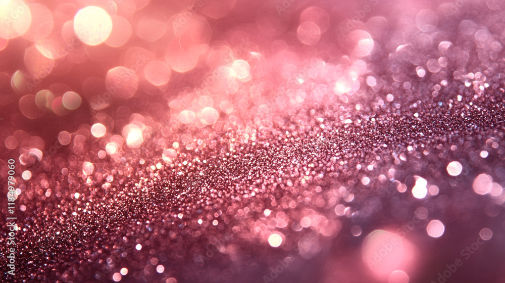 Poster shimmering pink and red bokeh effect with sparkling glitter for festive occasions