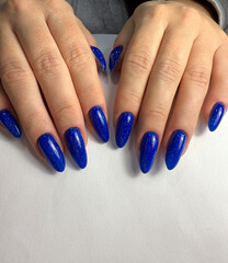 Blue Glitter Nail Gel Polish