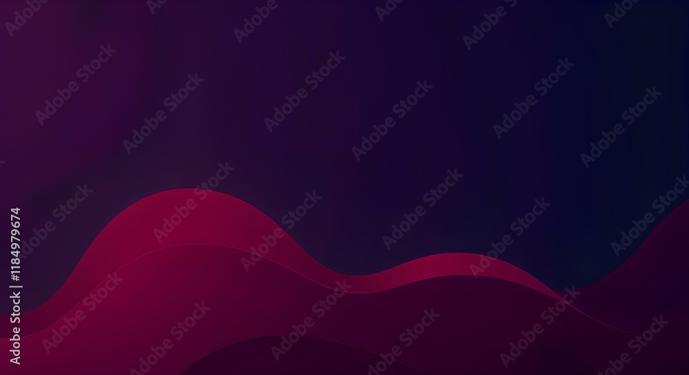 Poster abstract background with dark red and purple gradient waves, modern design for elegant and stylish p