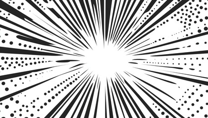 Obraz premium Black Comic Ure On White: Old Paper With Modern Dotted Futuristic Backdrop, Fade Noise Overlay, Half Tone Noise, And Abstract Wall Pattern.