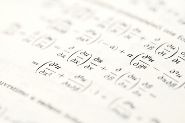 Mathematical Equations and Derivatives on a White Page