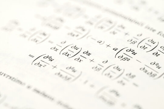 Mathematical Equations and Derivatives on a White Page