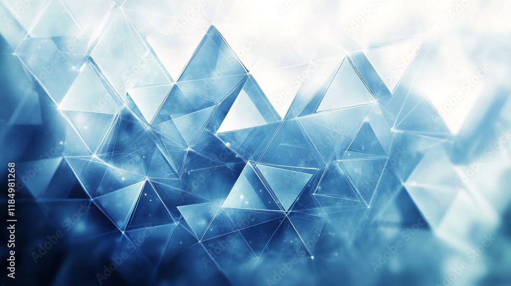 Aufkleber abstract geometric shapes form a dynamic pattern with blue hues and light reflections