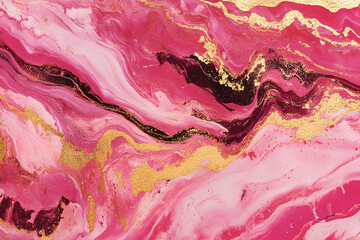 Fototapeta premium pink marble liquid texture with golden highlights offering a premium rose design