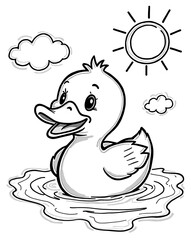  Cute Duck Swimming in Sunny Weather