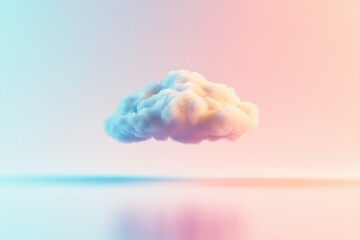 Single fluffy cloud floats in pastel sky