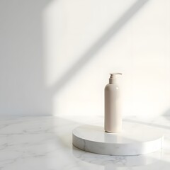 Effortless Elegance Haircare Bottle on White Marble