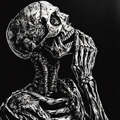 Halloween Costume black and white illustration