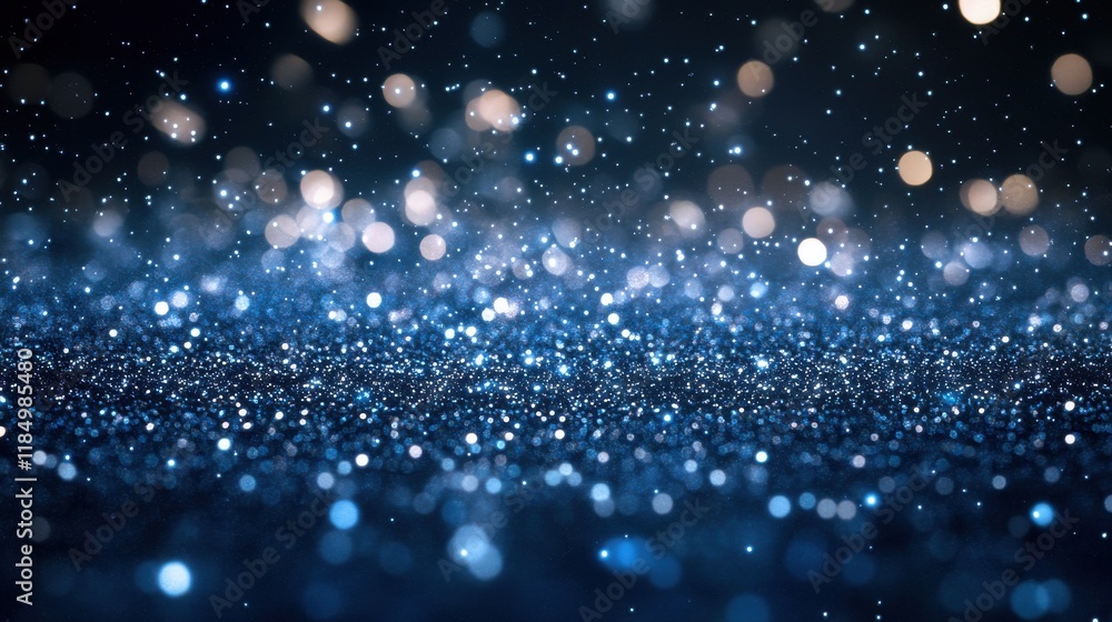 Poster a mesmerizing backdrop of sparkling blue particles creating a dreamlike atmosphere.