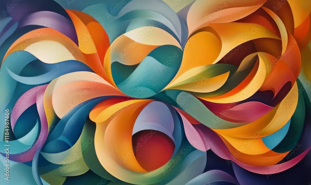 Poster vibrant blend of hues with abstract flowing patterns