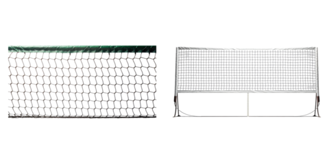 Tennis net isolated on transparent background, Set of