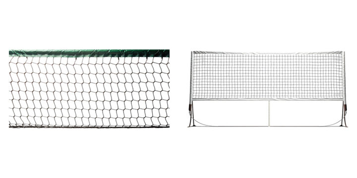 Tennis net isolated on transparent background, Set of