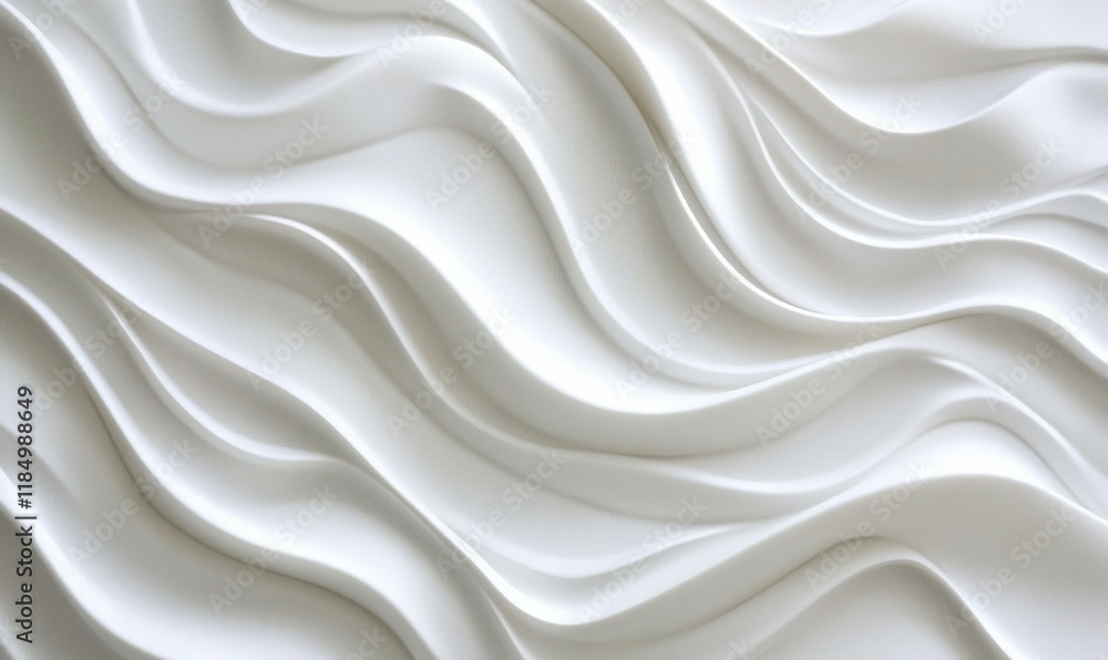 Aufkleber white fabric with a wave pattern is displayed. the fabric is smooth and has a soft texture.
