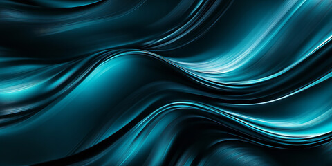 The image features a dynamic abstract pattern with a wave-like texture in shades of dark and light blue, creating a sense of movement and fluidity