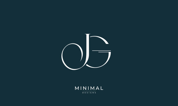 Alphabet letter icon logo JG