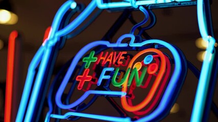 Neon Game Pad and Fun Message