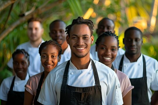 Confident and Diverse Restaurant Team - Powered by Adobe