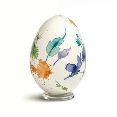 Easter egg decorated with watercolors