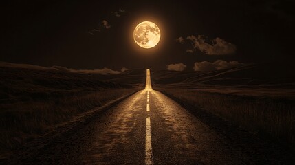 Fototapeta premium A Straight Road to Success, Marked by Clear Pathways and the Promise of Achievement Ahead