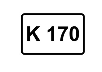 Illustration eines Kreisstraßenschildes der K 170 in Deutschland	
