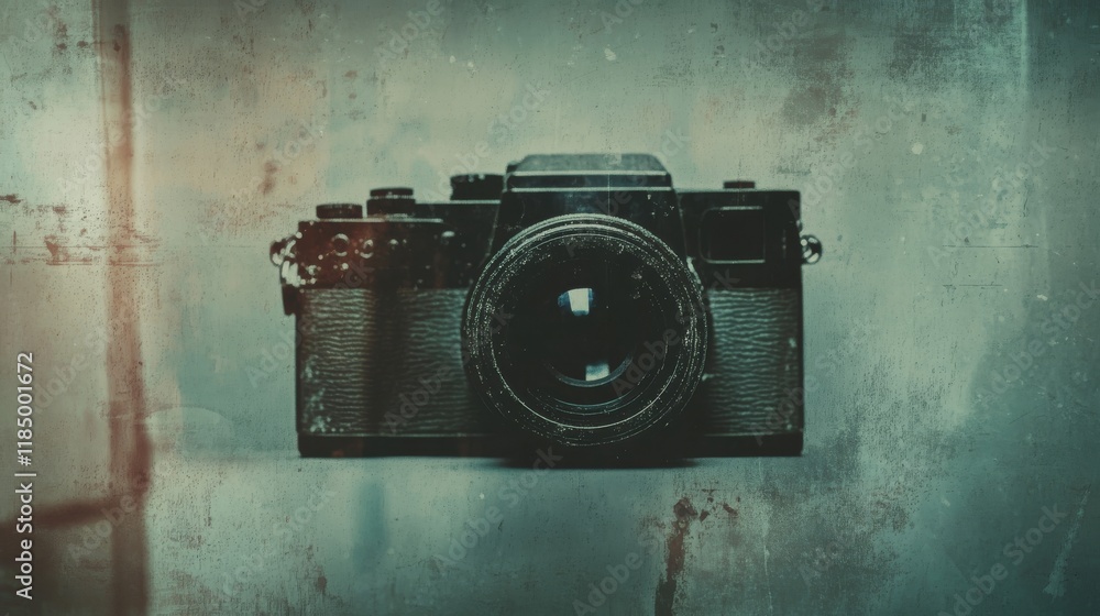 Poster retro flare photo overlay with hologram and dust texture. old film filter with dust effect set for r