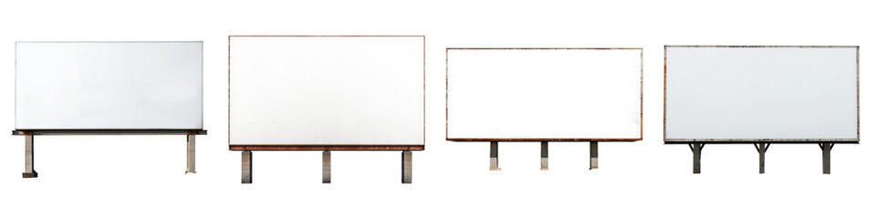 Billboard isolated on transparent background, Set of