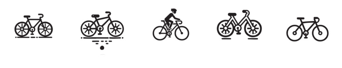Fototapeta premium Vector collection of bicycle silhouettes