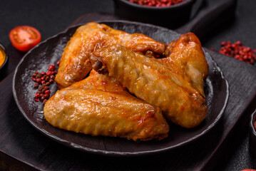 Grilled chicken wings with salt and spices