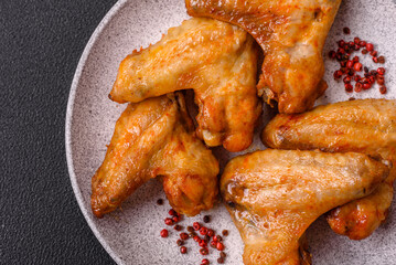 Grilled chicken wings with salt and spices