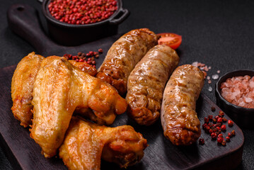 Grilled chicken wings with salt and spices