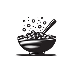 Cereal bowl Silhouette - Minimalist cereal bowl vector - cereal bowl illustration.